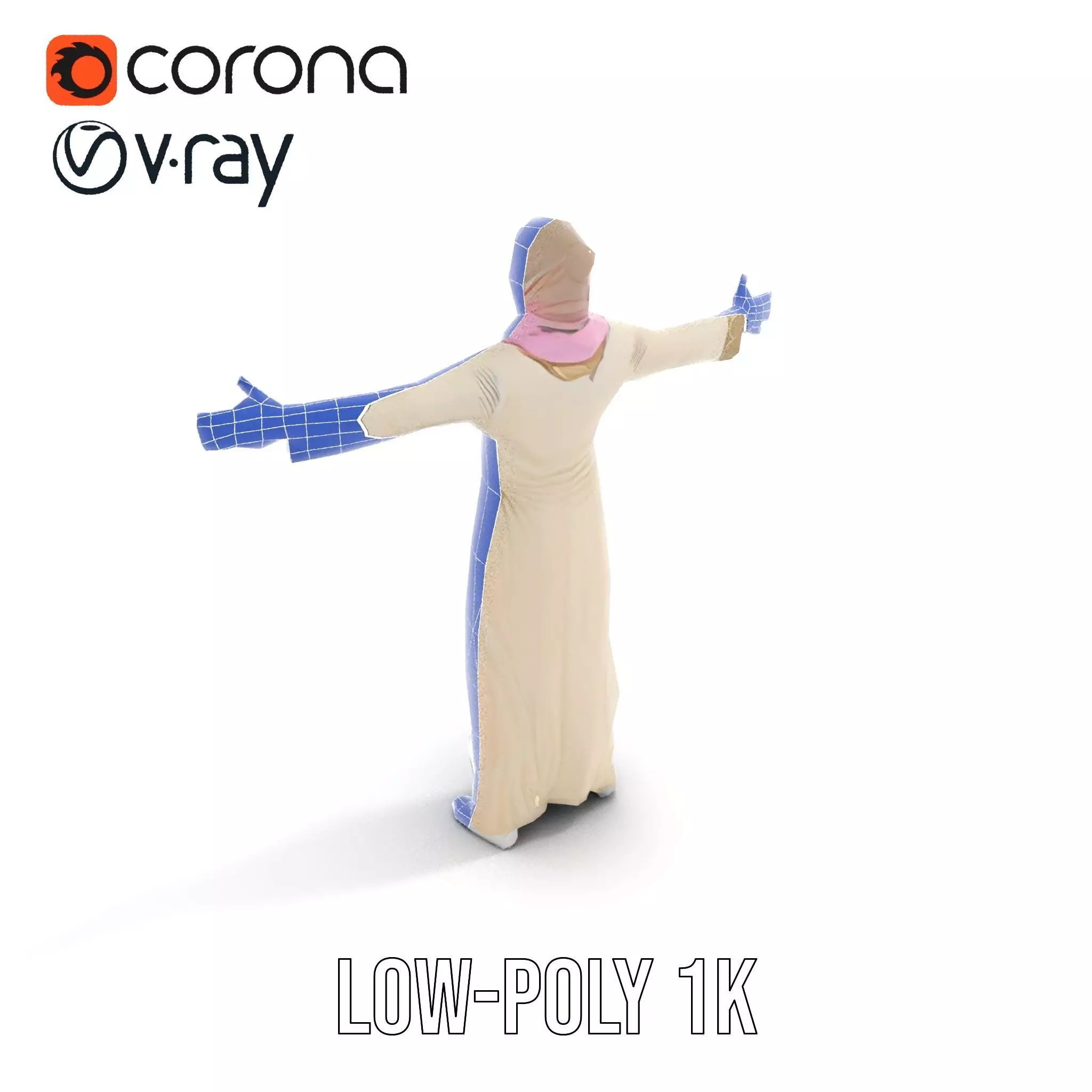 Elegant Hijab Garment model pack Low-poly 3D model_24
