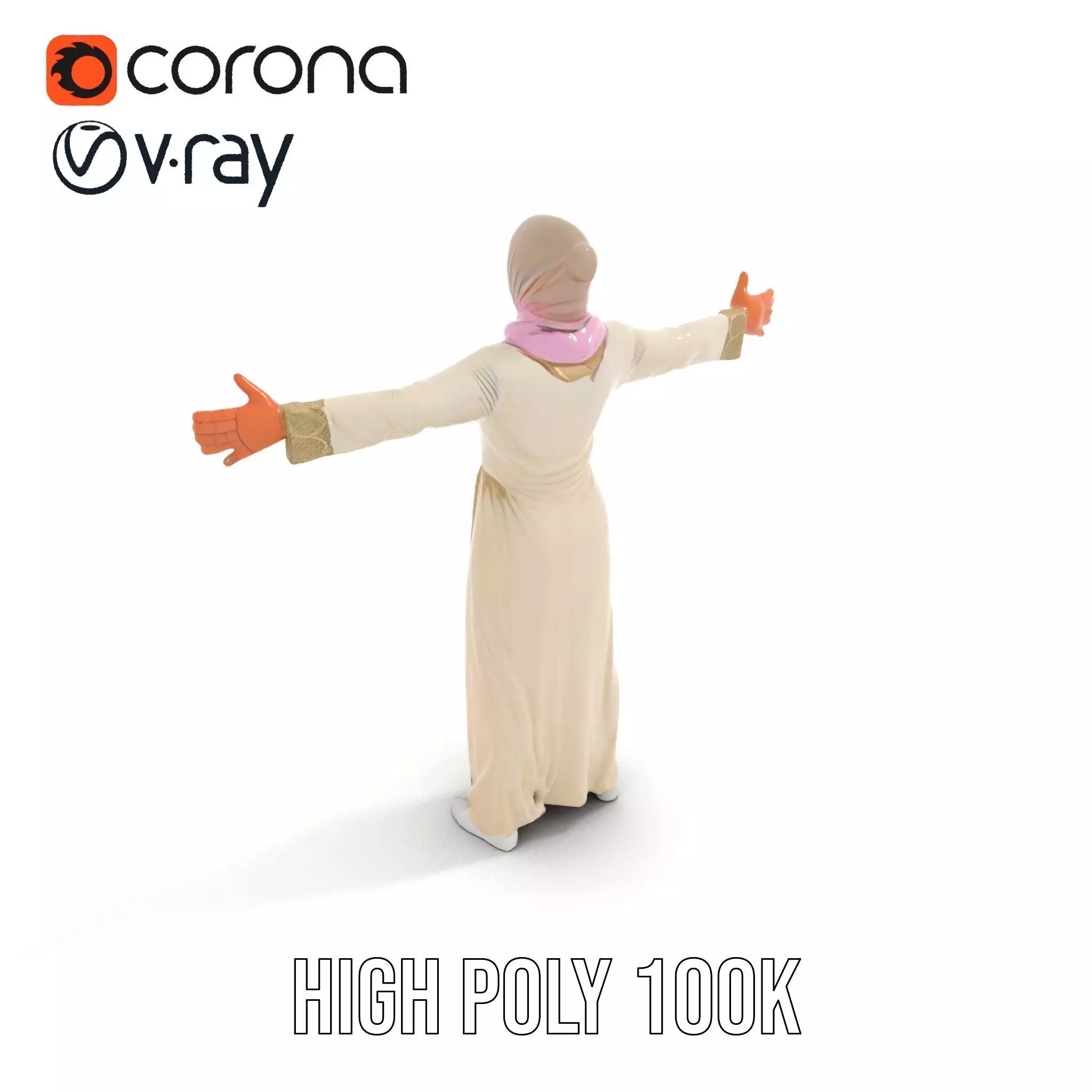 Elegant Hijab Garment model pack Low-poly 3D model_25