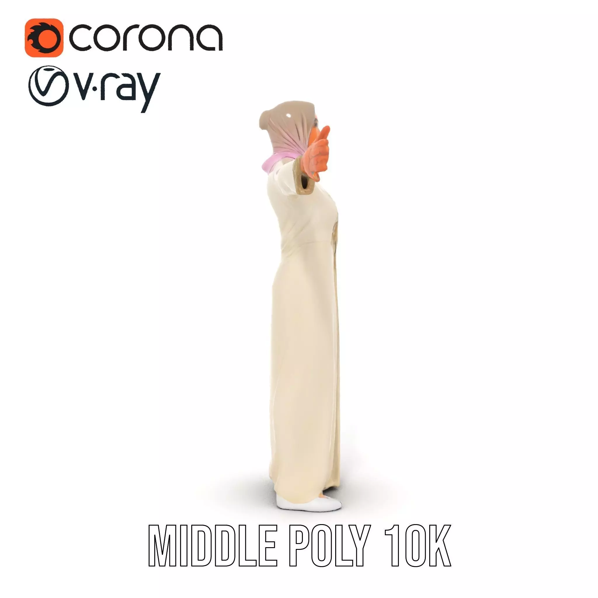 Elegant Hijab Garment model pack Low-poly 3D model_11