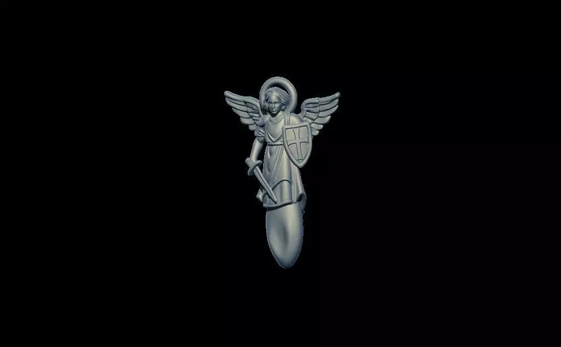 Archangel Michael Pendant 3D print model_1