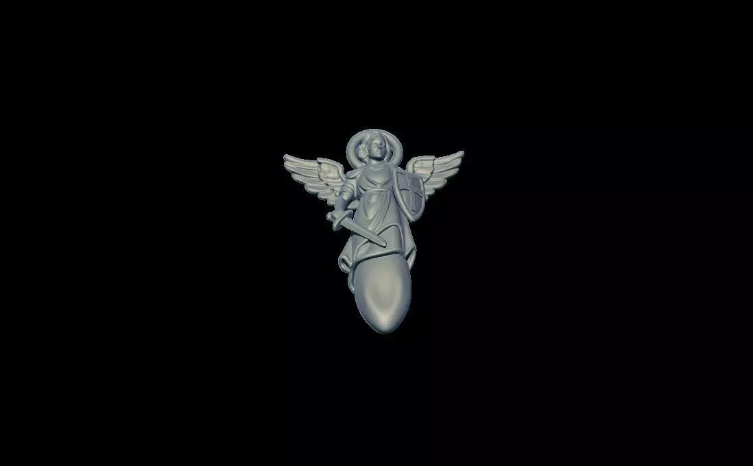 Archangel Michael Pendant 3D print model_3