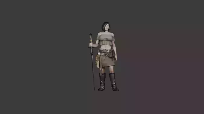 Warrior Woman Fantasy 3D Character Model 3D model Warrior Woman Fantasy 3D Character Model 3D model