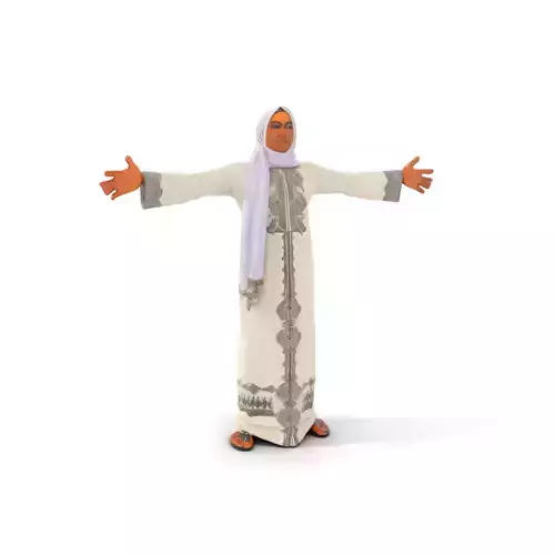 Elegant White Kaftan model pack