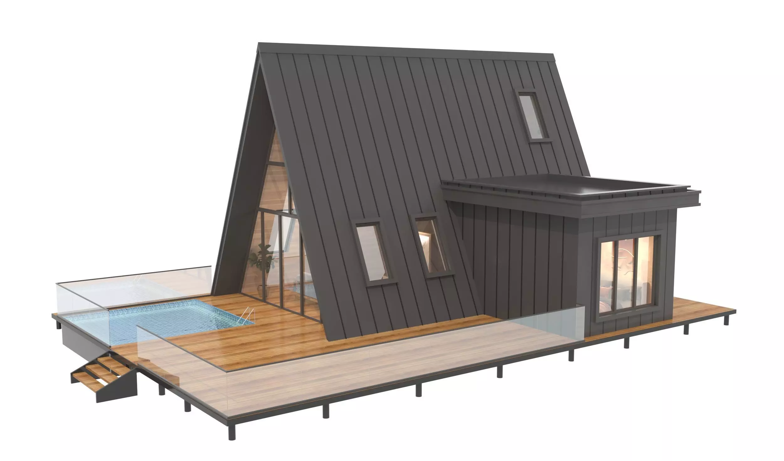 Barn house 3D model_3