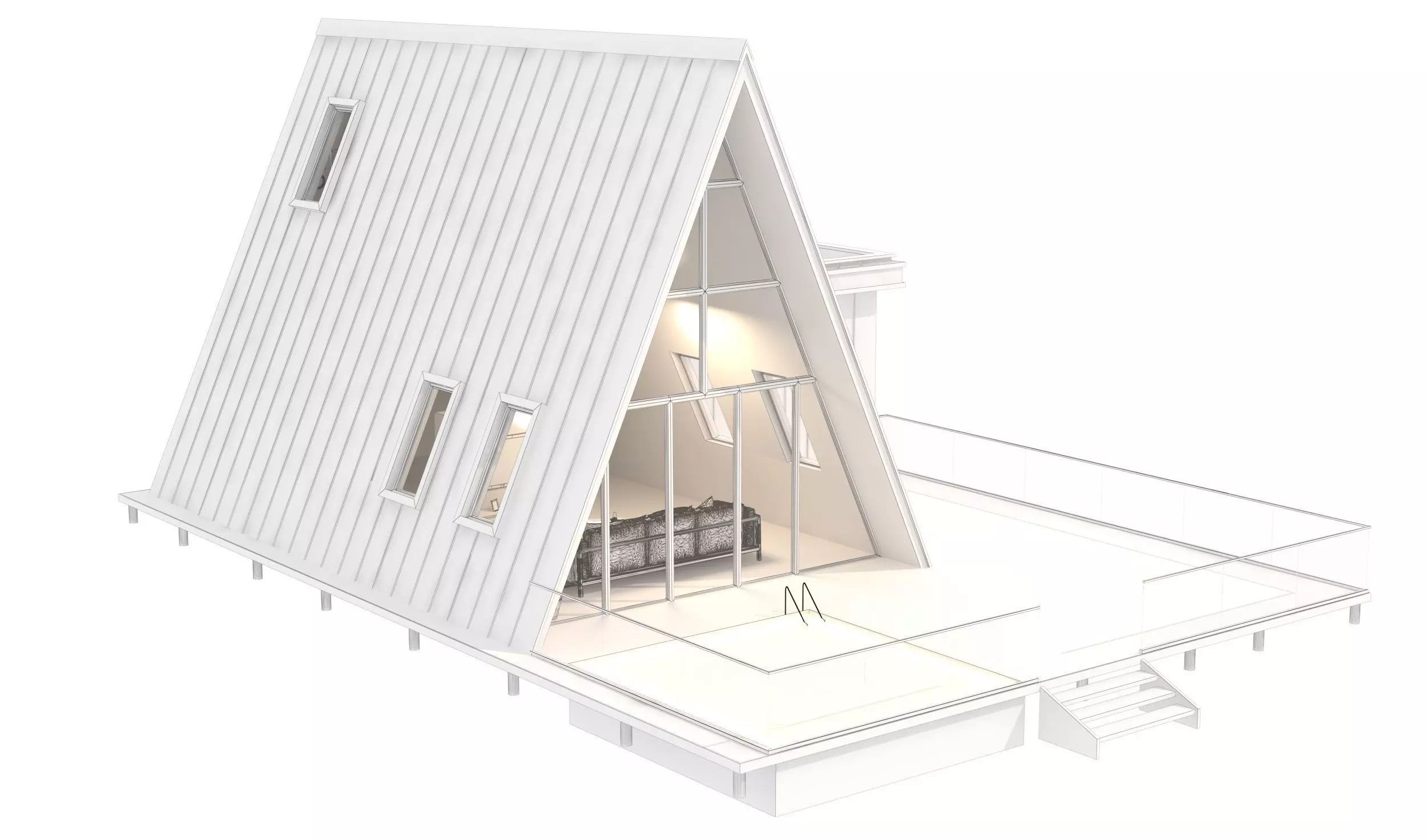 Barn house 3D model_8