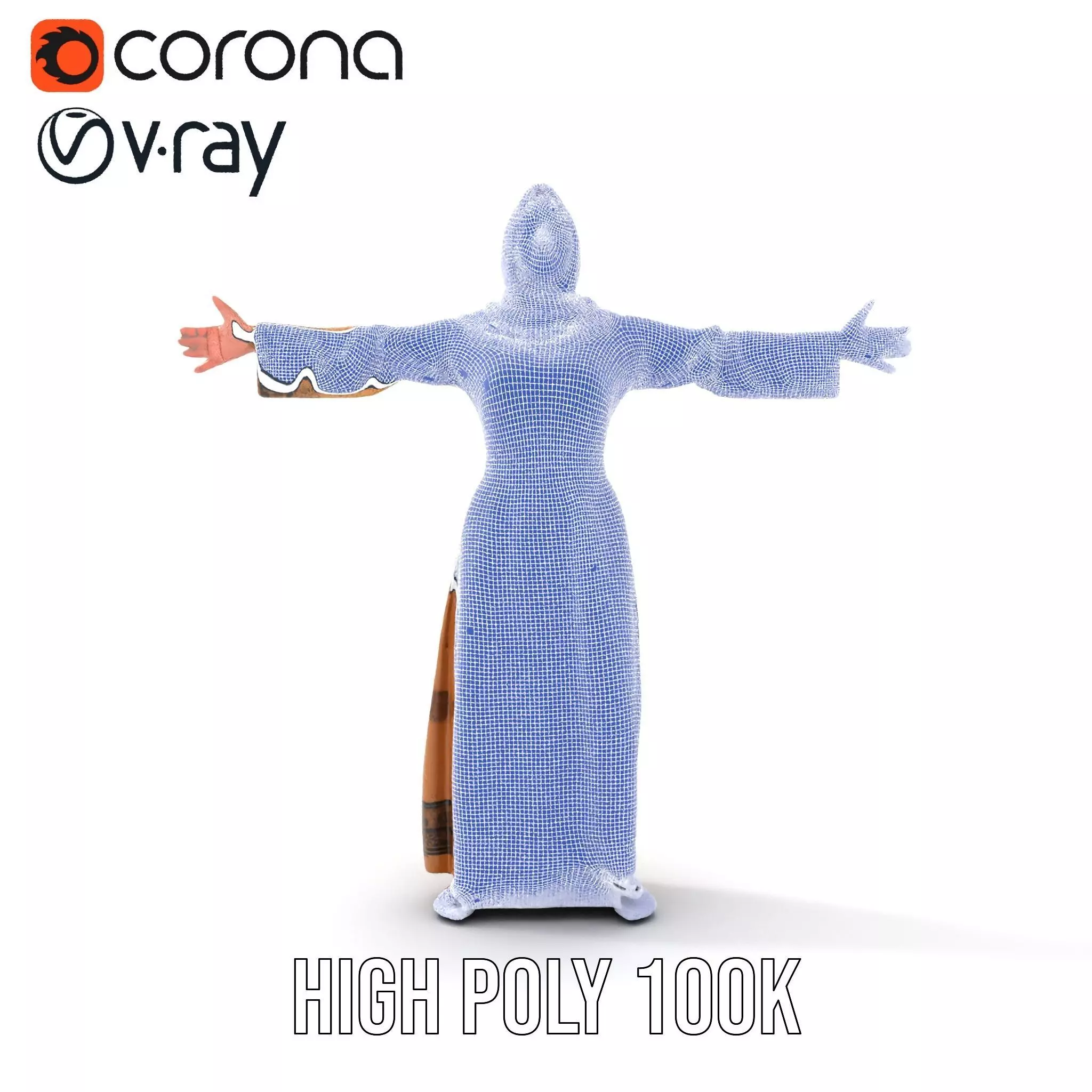 Elegant Beige Dress model pack Low-poly 3D model_32