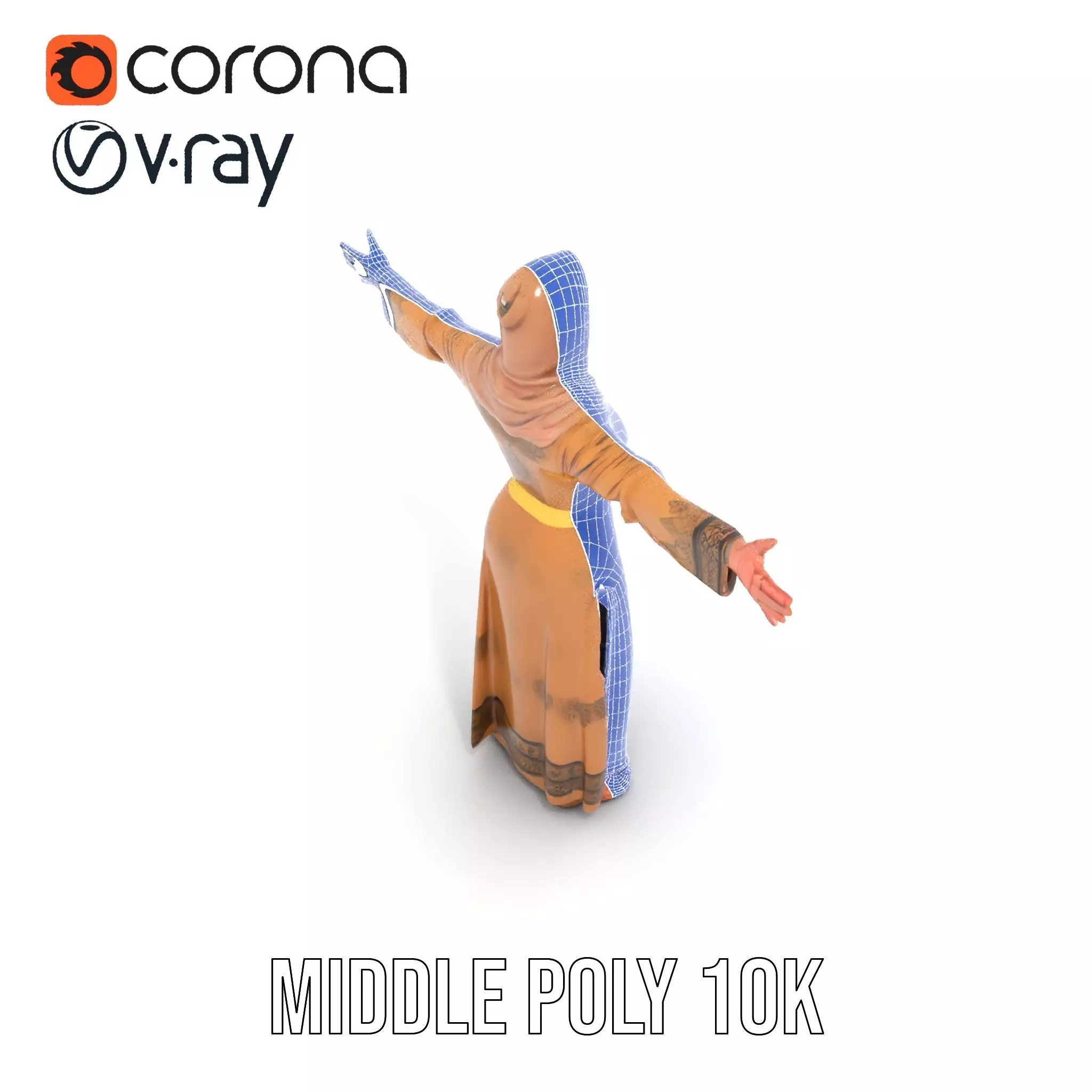 Elegant Beige Dress model pack Low-poly 3D model_24