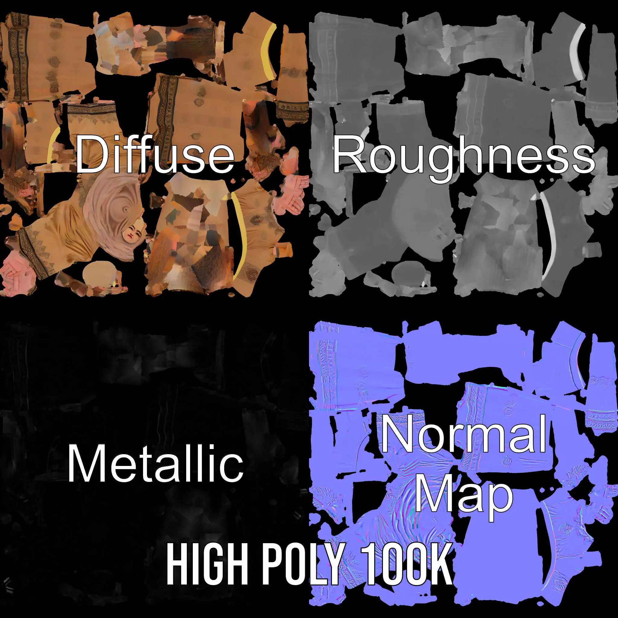 Elegant Beige Dress model pack Low-poly 3D model_3