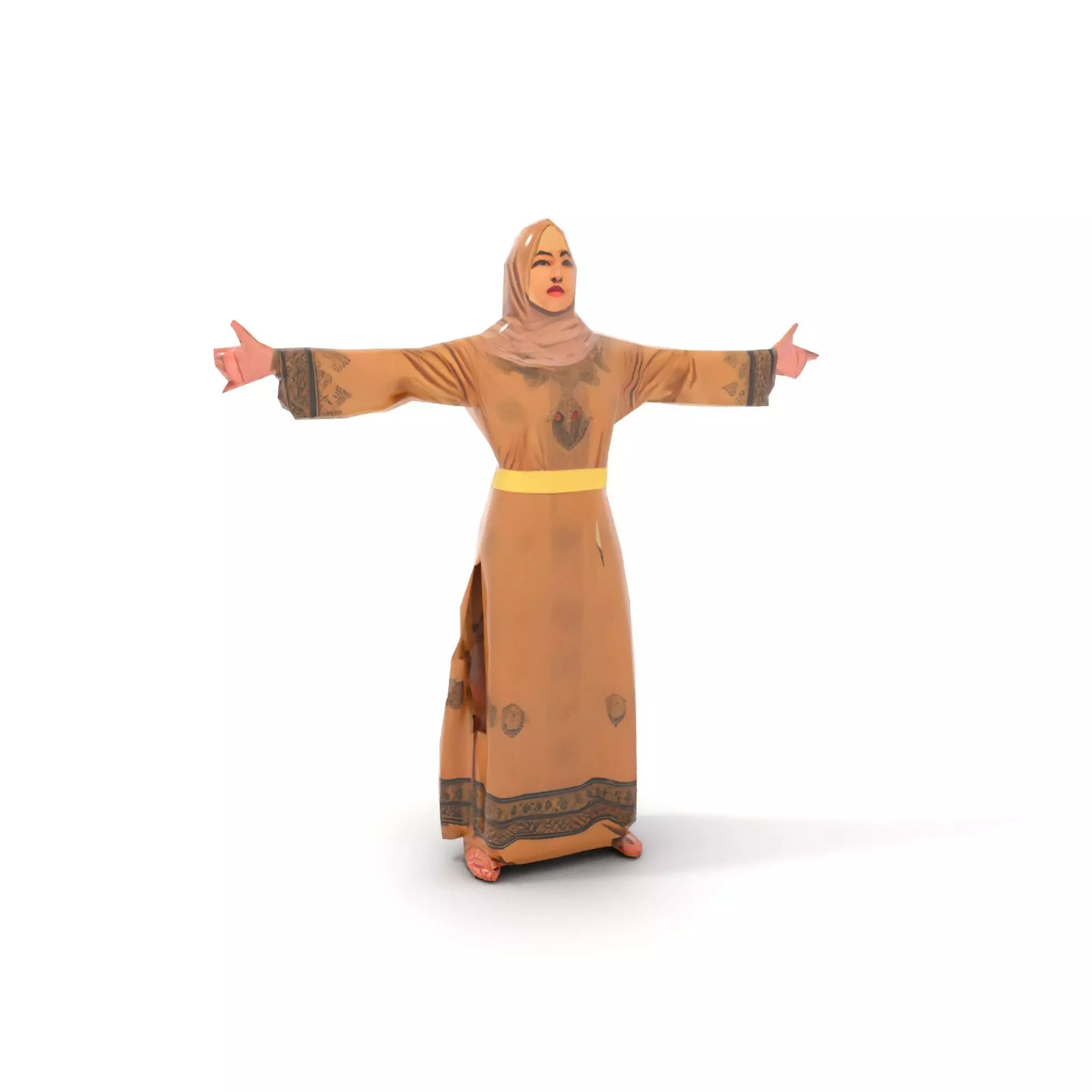 Elegant Beige Dress model pack Low-poly 3D model_28