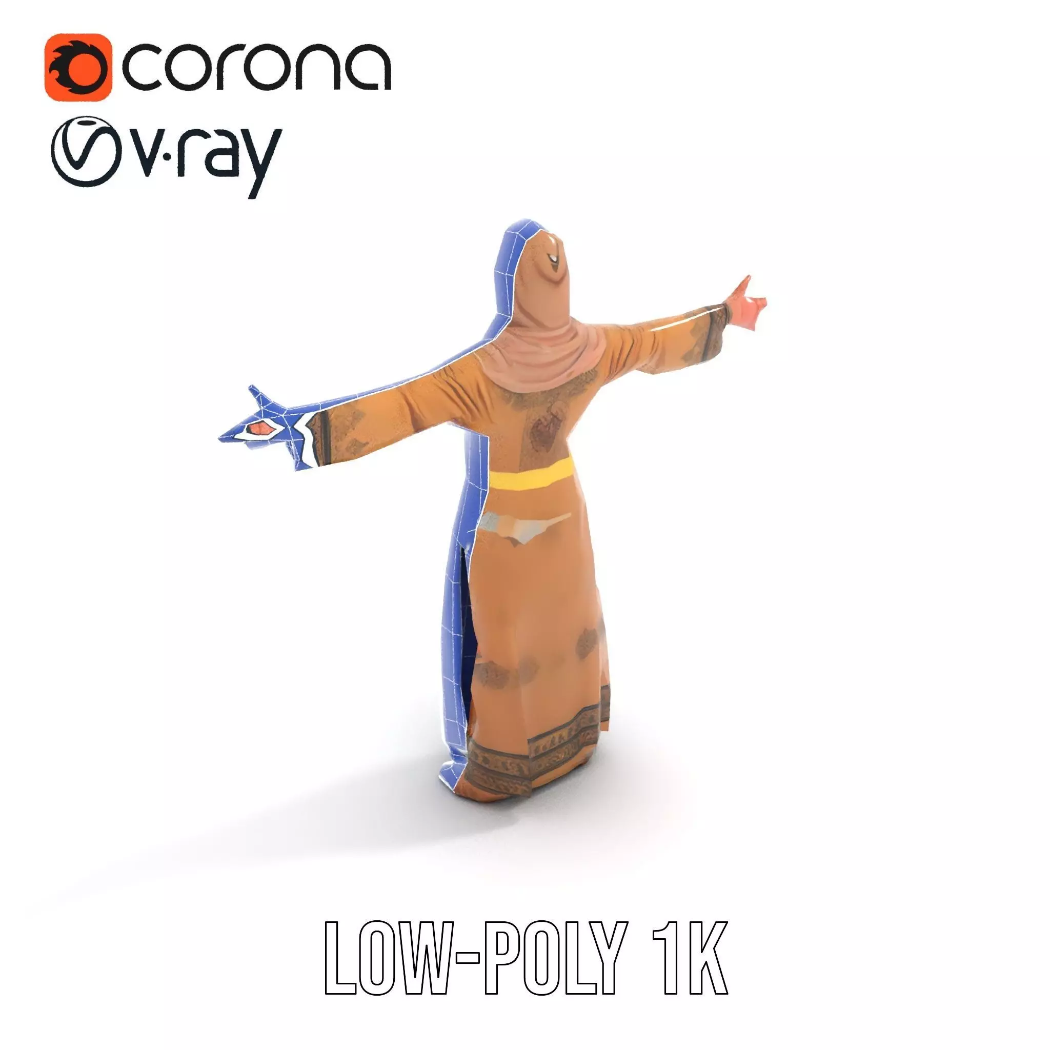 Elegant Beige Dress model pack Low-poly 3D model_25