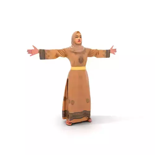 Elegant Beige Dress model pack