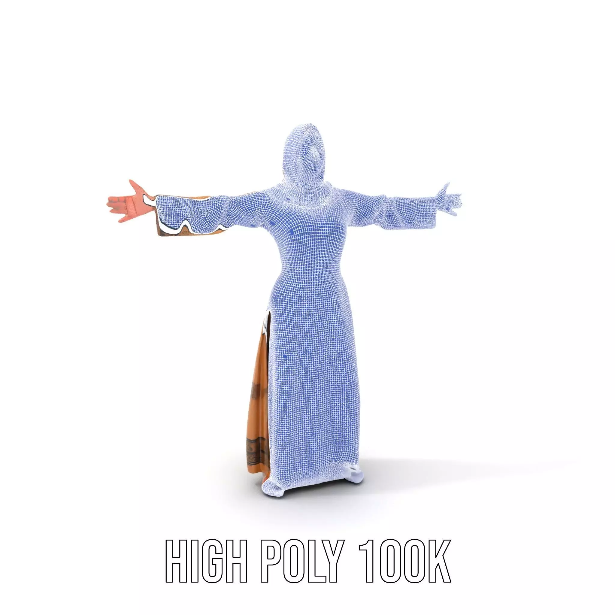 Elegant Beige Dress model pack Low-poly 3D model_4