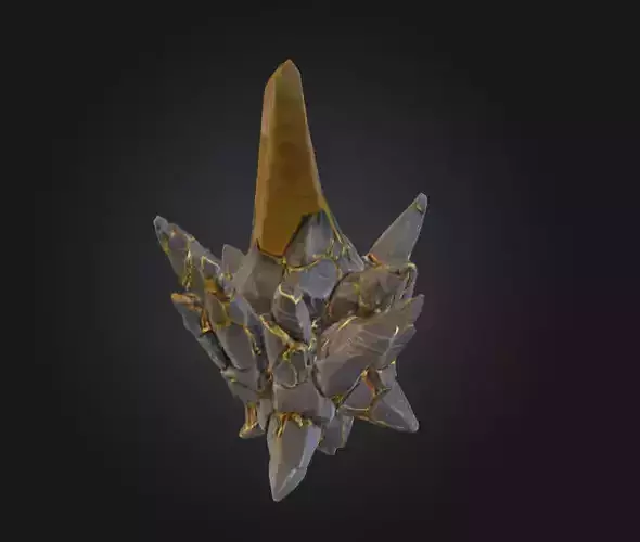 Luminous Obsidian Spire Low-poly 3D model