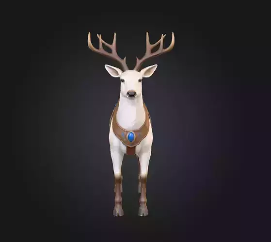 White Deer Mount Low-poly 3D model White Deer Mount Low-poly 3D model
