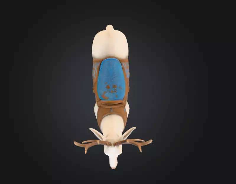 White Deer Mount Low-poly 3D model_17