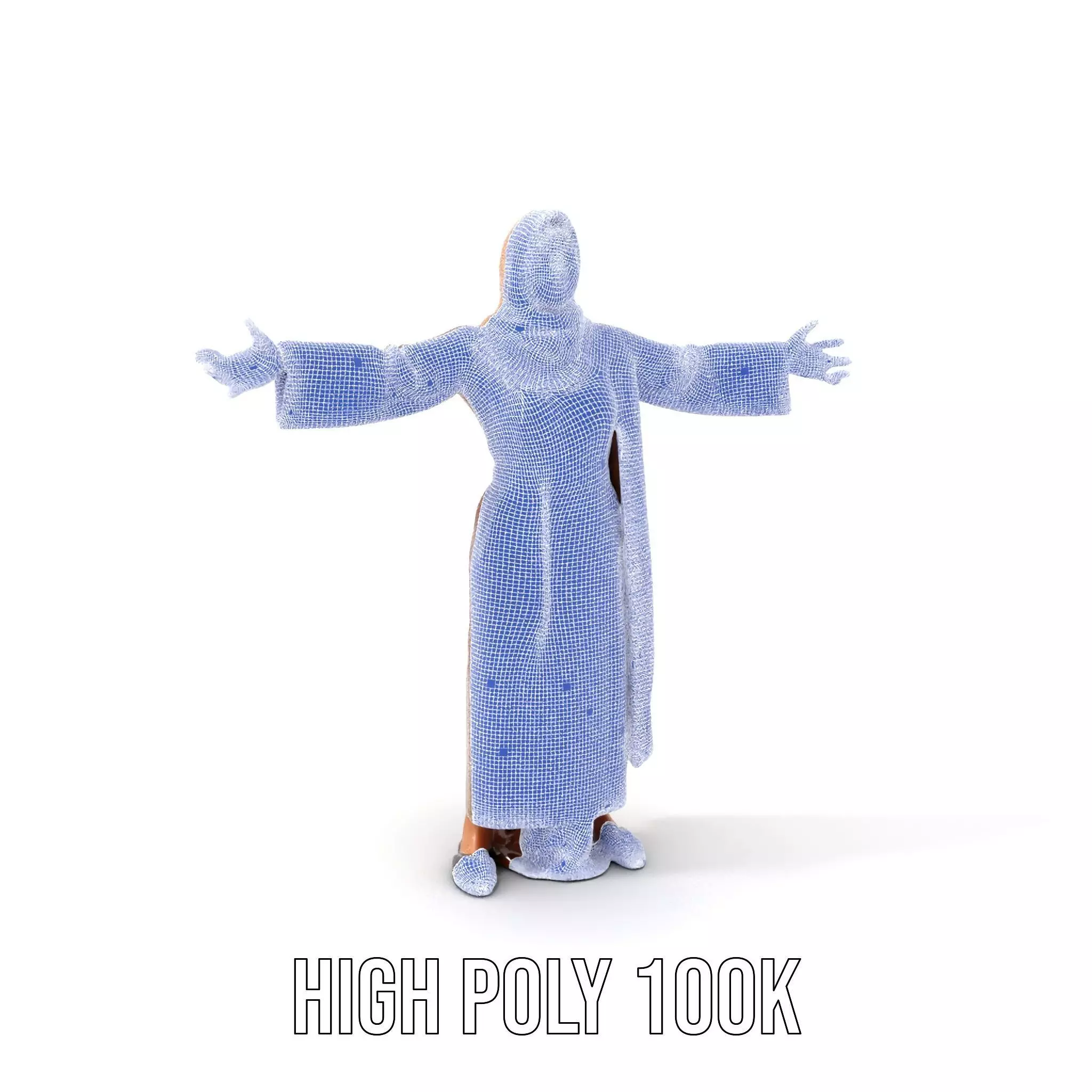 Elegant Brown Abaya model pack Low-poly 3D model_4