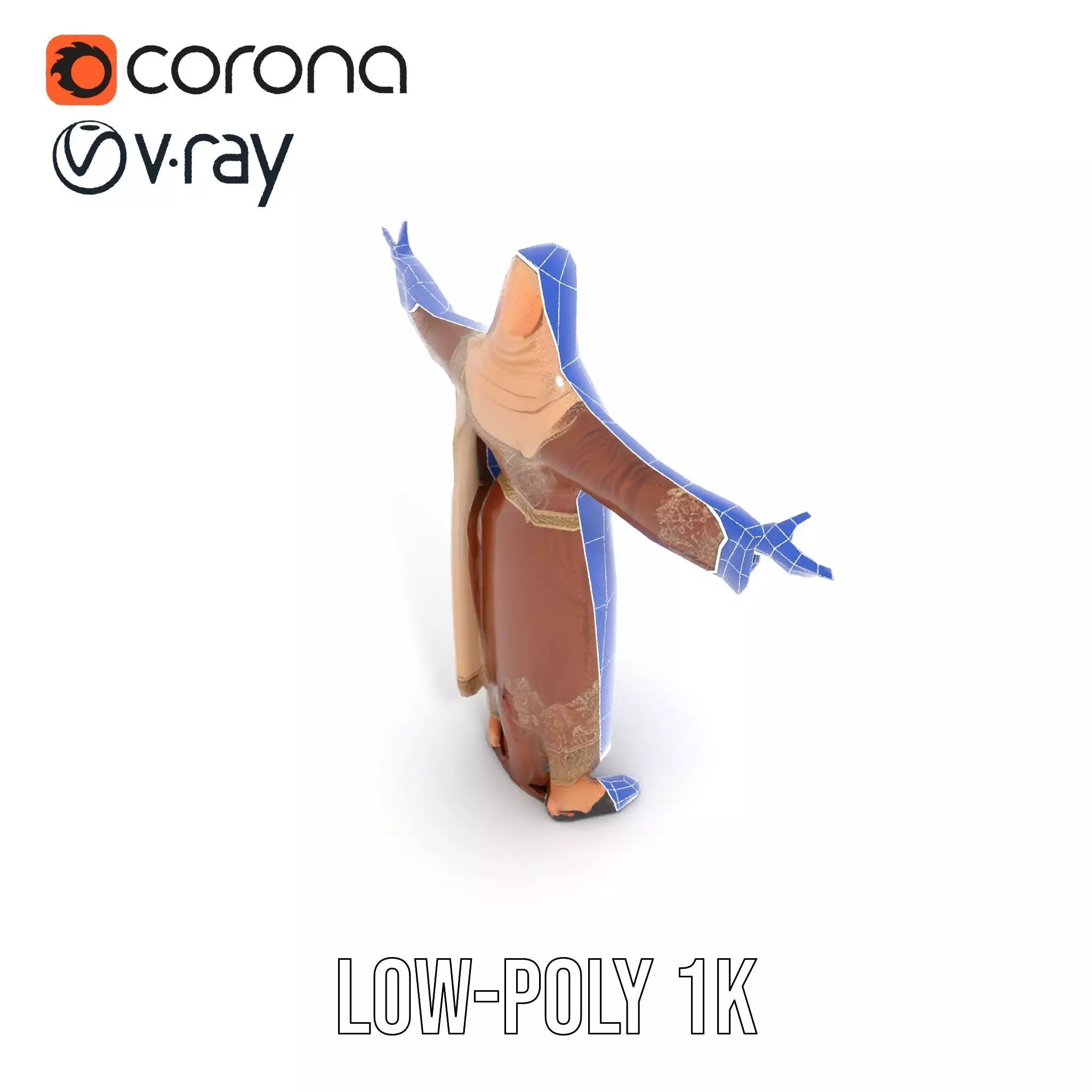 Elegant Brown Abaya model pack Low-poly 3D model_25