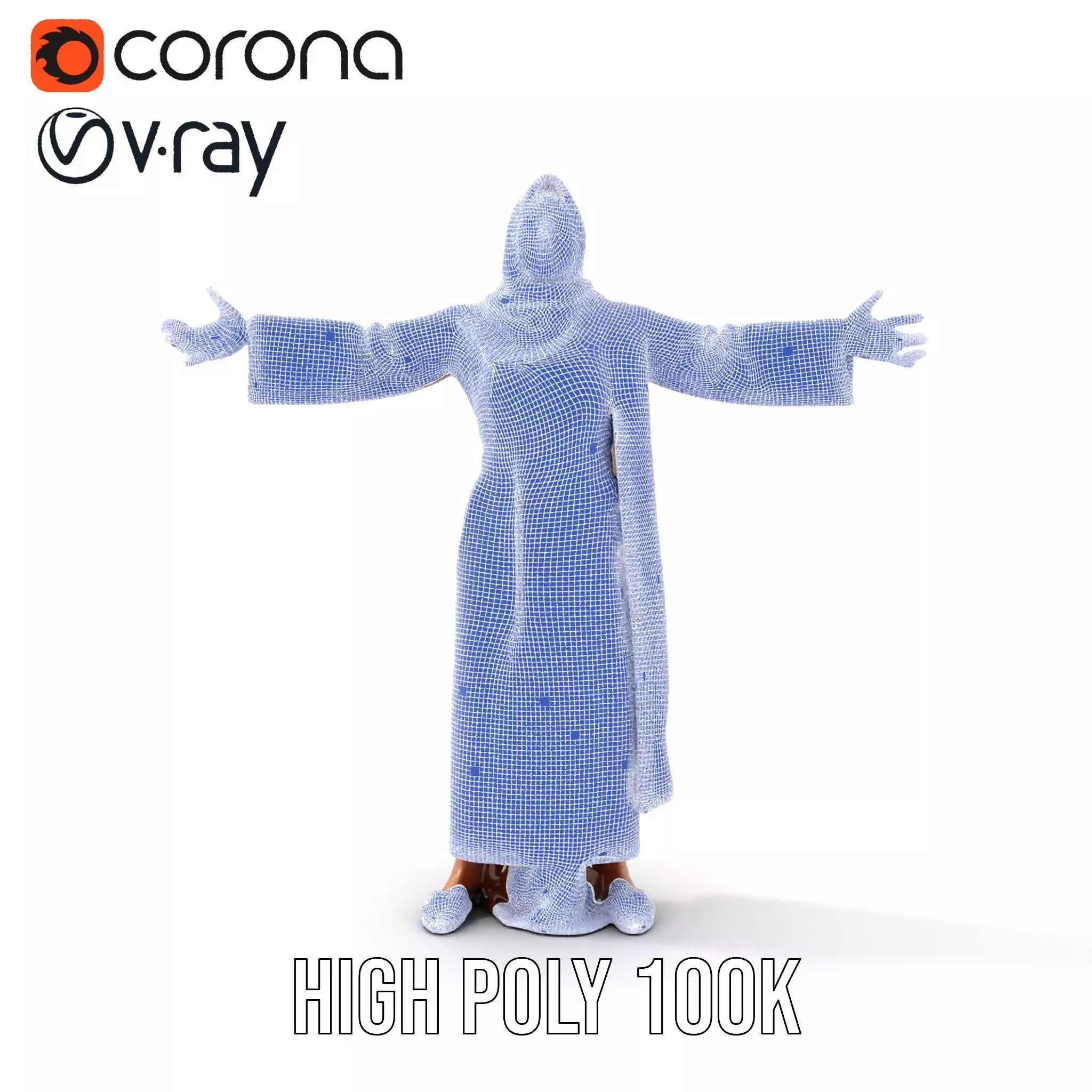 Elegant Brown Abaya model pack Low-poly 3D model_23