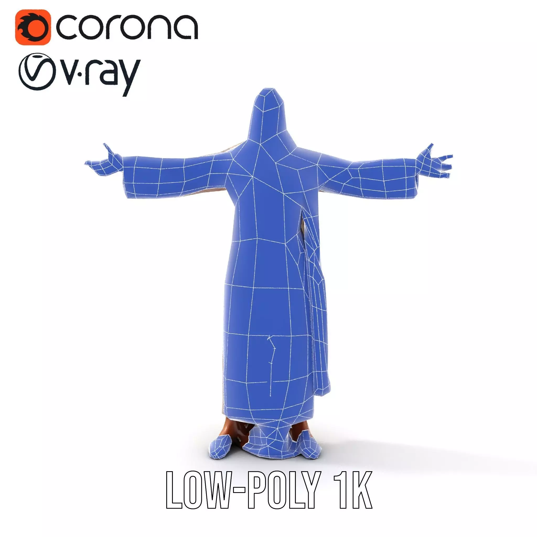 Elegant Brown Abaya model pack Low-poly 3D model_22