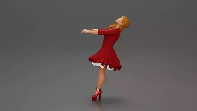 Girl in dress holding hands enjoying a playful dance