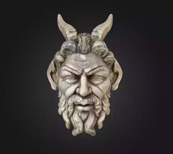 Horned Stone Sentinel Bust Low-poly 3D model Horned Stone Sentinel Bust Low-poly 3D model