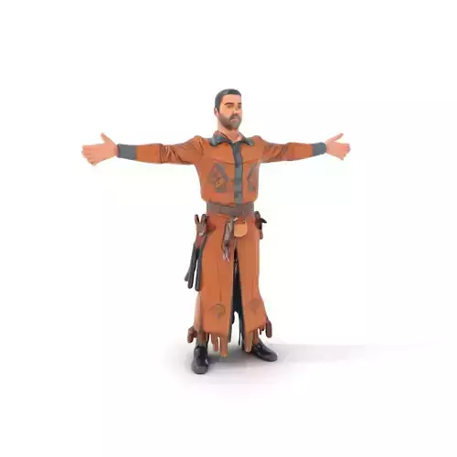 Vintage Cowboy Outfit model pack Low-poly 3D model