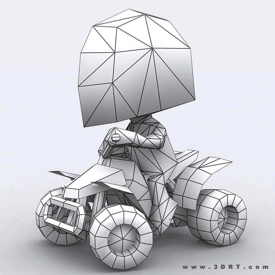 3DRT - chibii racers - quad bikes Low-poly 3D model_15