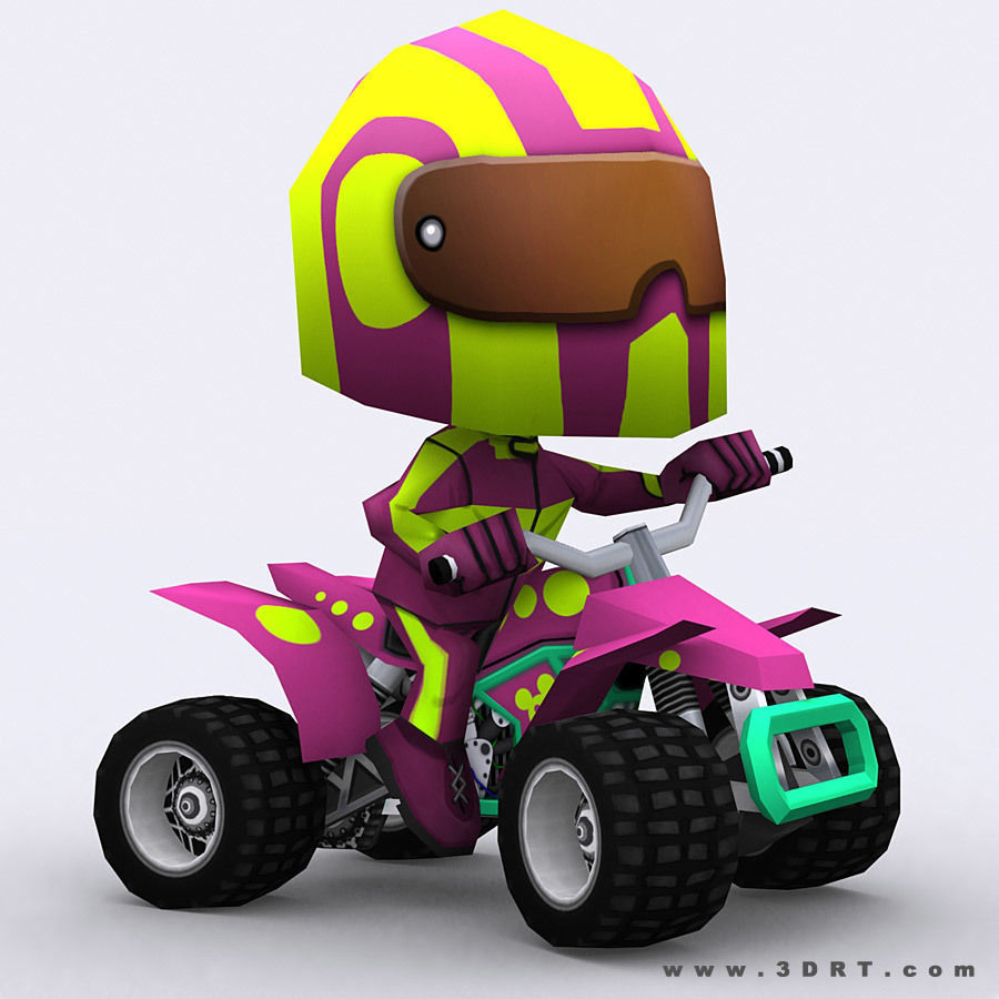 3DRT - chibii racers - quad bikes Low-poly 3D model_7