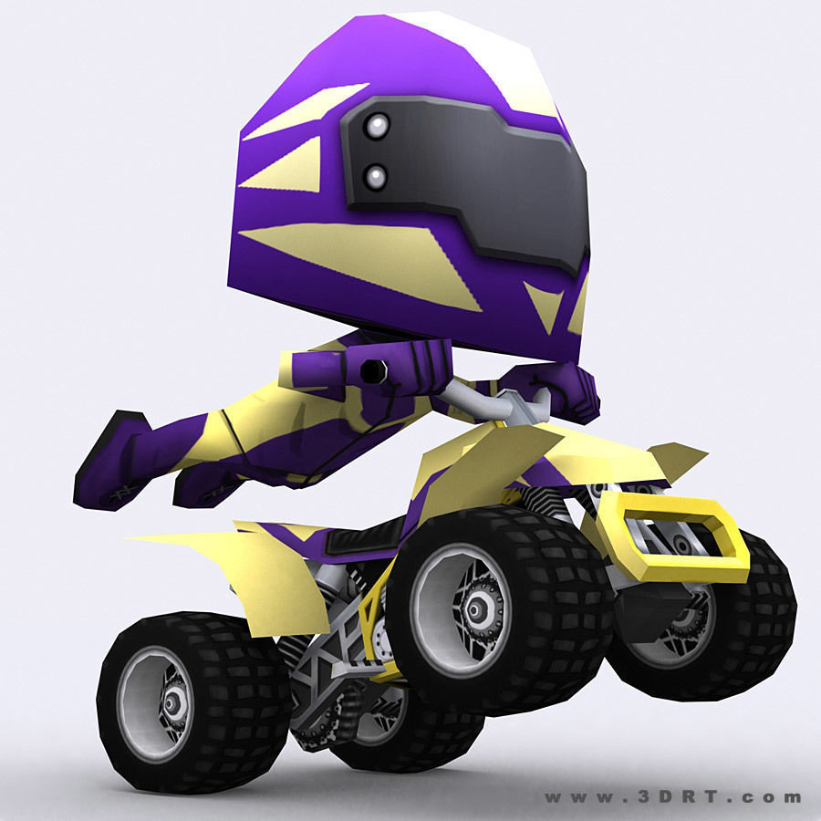 3DRT - chibii racers - quad bikes Low-poly 3D model_8