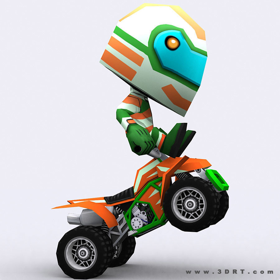 3DRT - chibii racers - quad bikes Low-poly 3D model_12