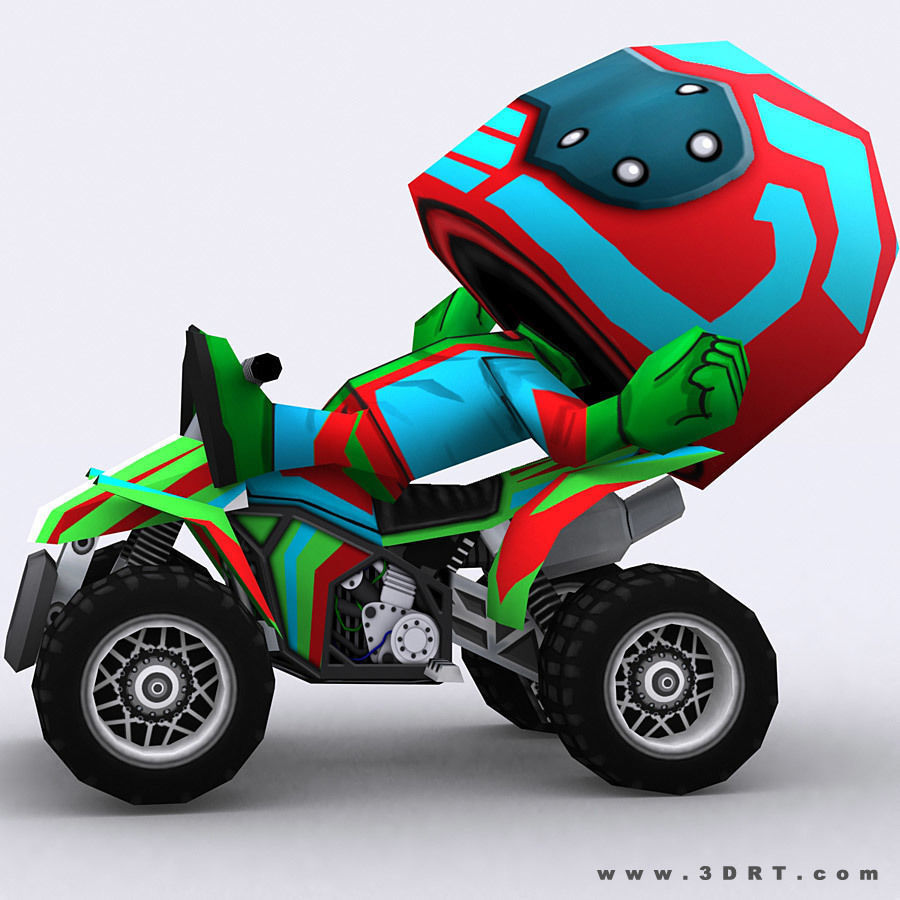 3DRT - chibii racers - quad bikes Low-poly 3D model_10