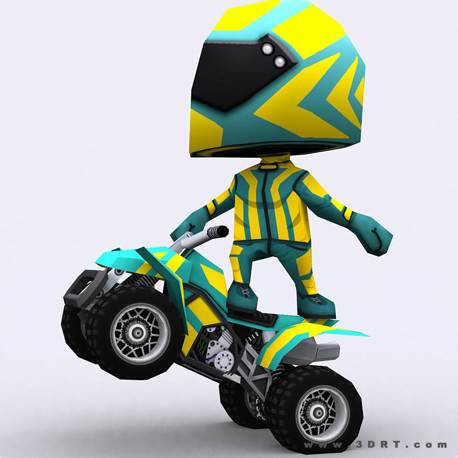 3DRT - chibii racers - quad bikes Low-poly 3D model_11