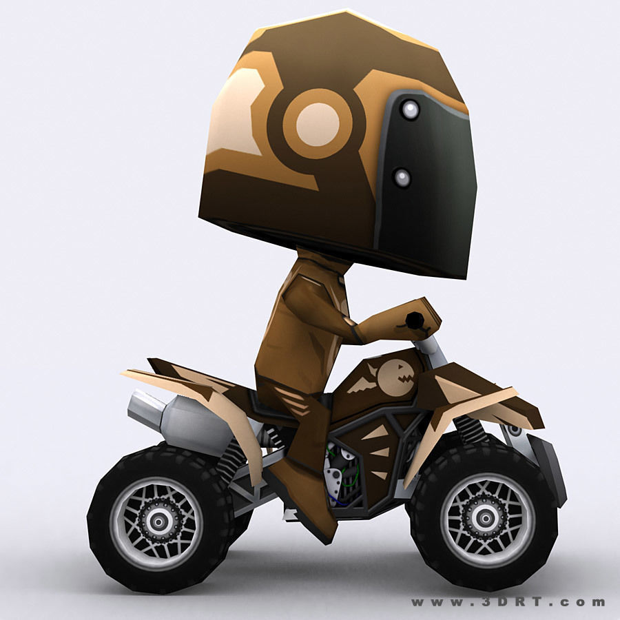 3DRT - chibii racers - quad bikes Low-poly 3D model_5