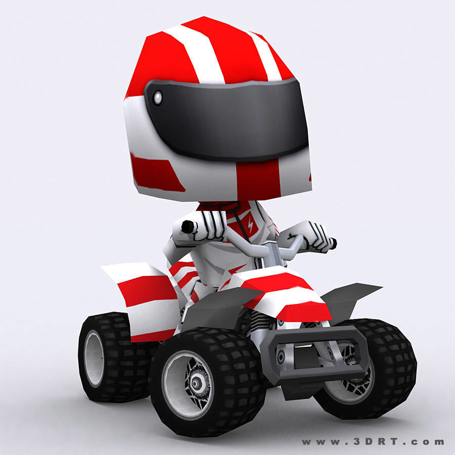 3DRT - chibii racers - quad bikes Low-poly 3D model_6