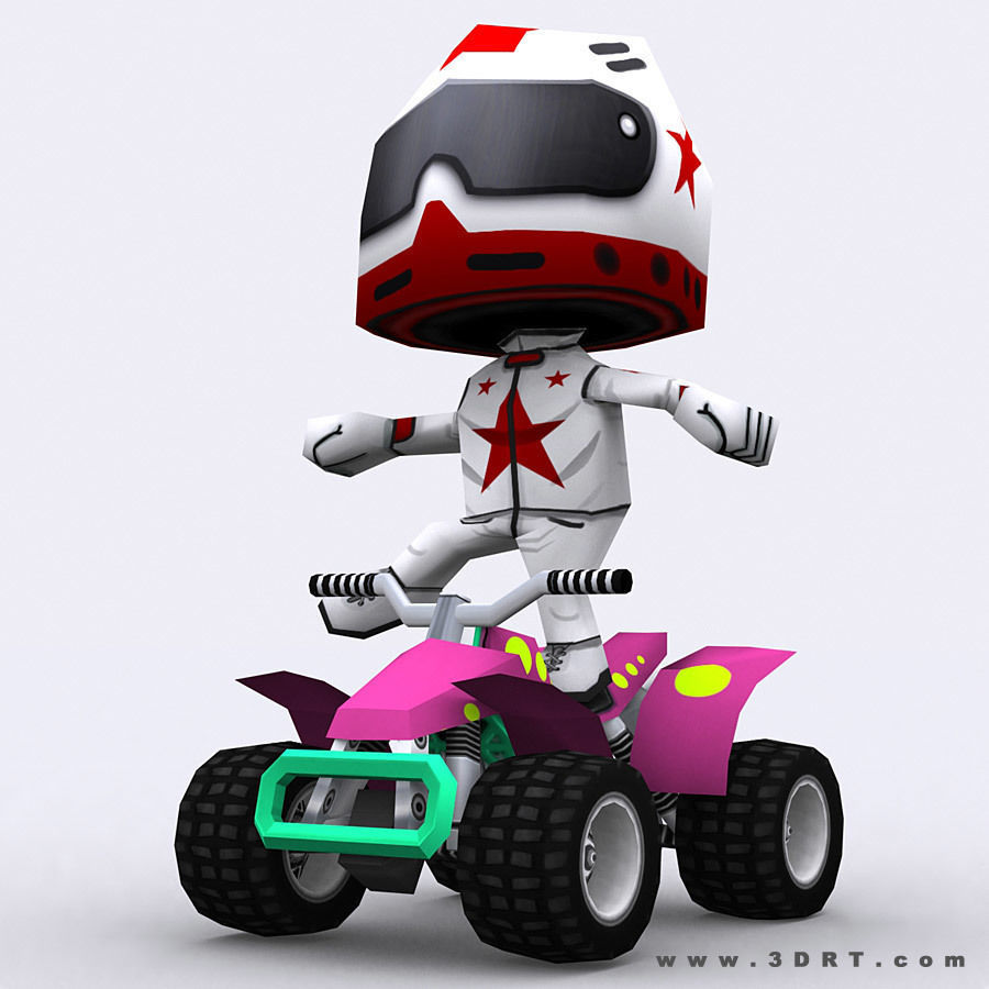 3DRT - chibii racers - quad bikes Low-poly 3D model_16