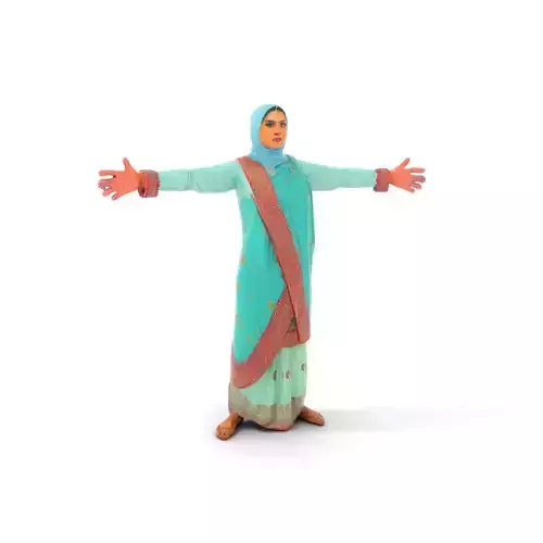 Aqua Traditional Dress model pack