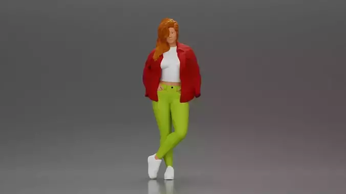 woman standing stylishly hands in pockets striking pose