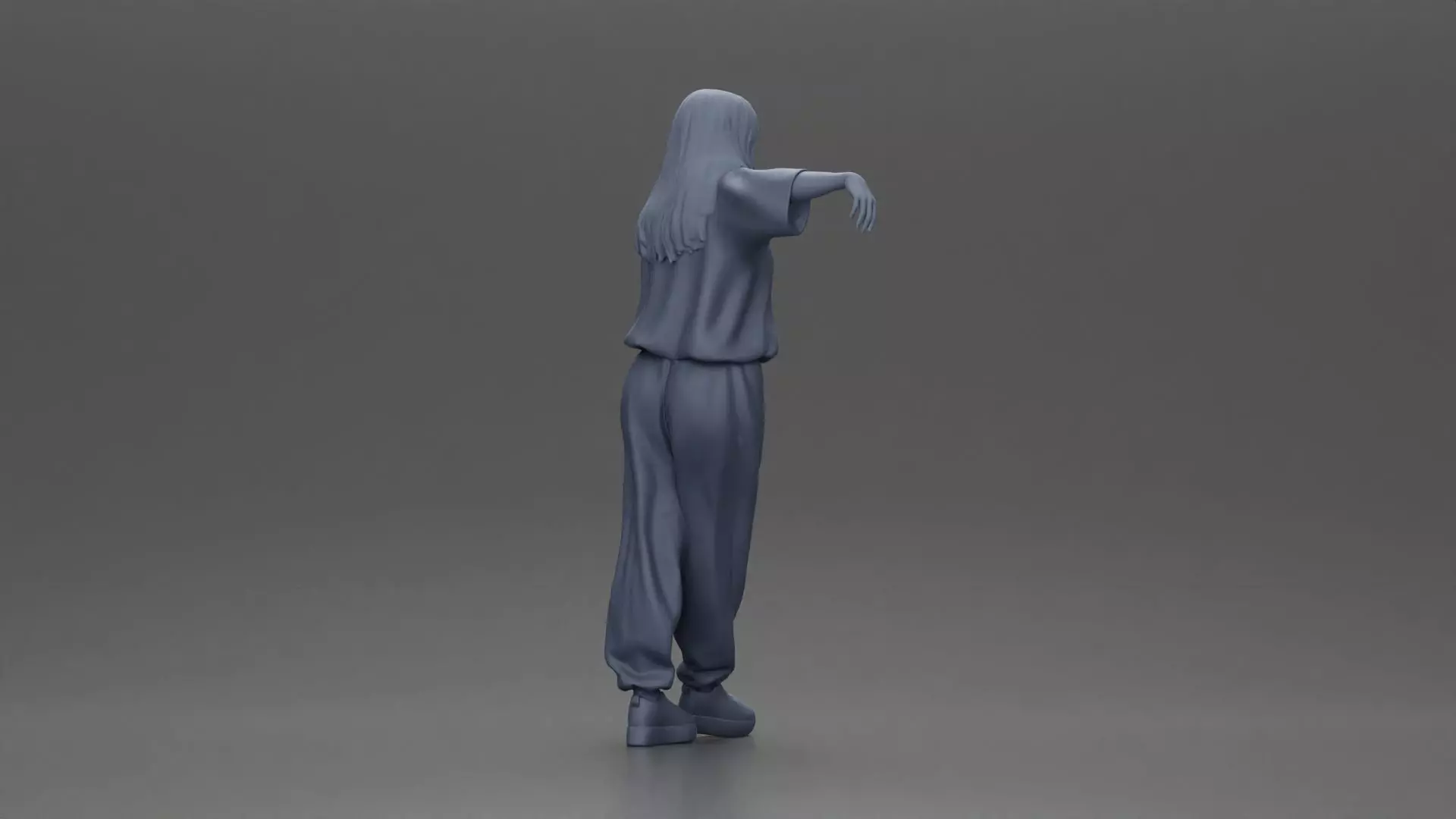 woman leaning on the car in magenta and lavender striking 3D print model_8