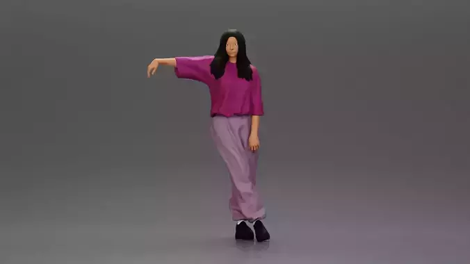 woman leaning on the car in magenta and lavender striking