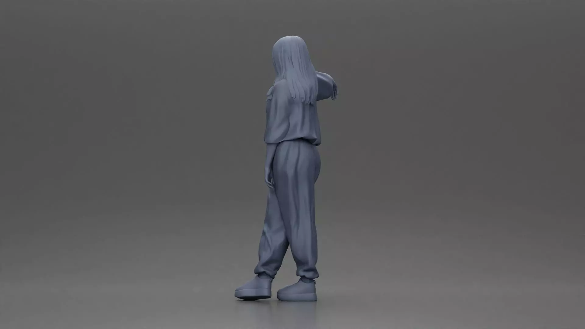 woman leaning on the car in magenta and lavender striking 3D print model_10