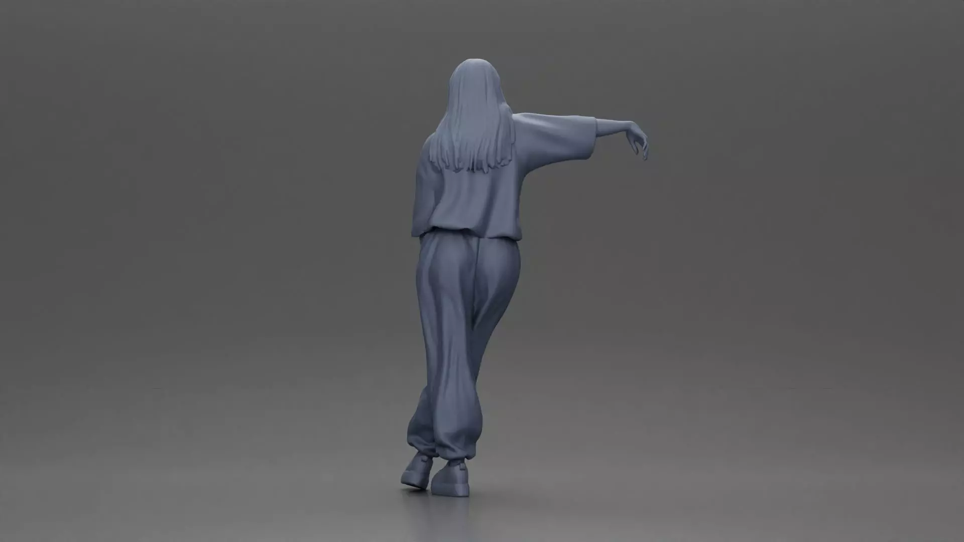 woman leaning on the car in magenta and lavender striking 3D print model_9