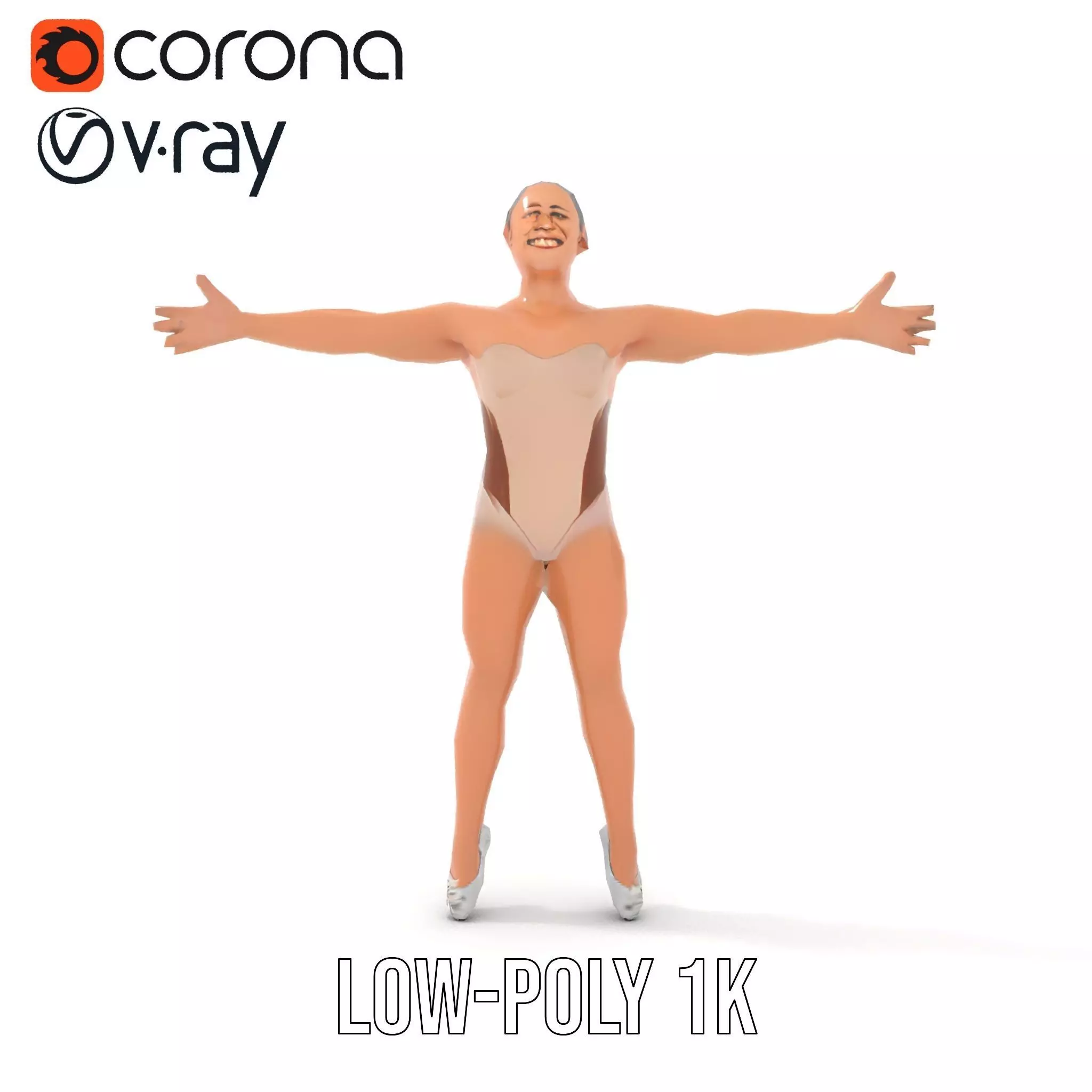 Dynamic Gymnast Model Pack Low-poly 3D model_14