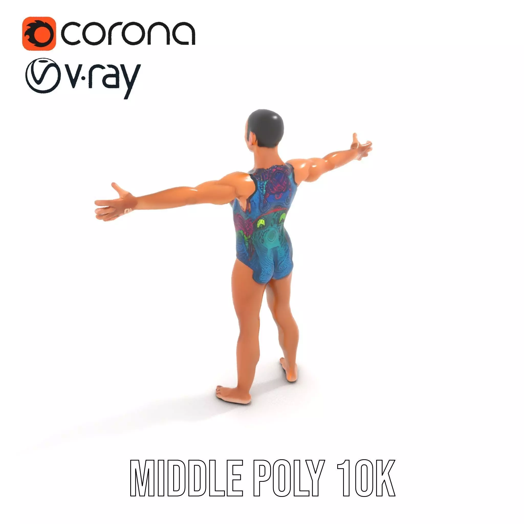 Vibrant Swimsuit Athlete model pack Low-poly 3D model_11