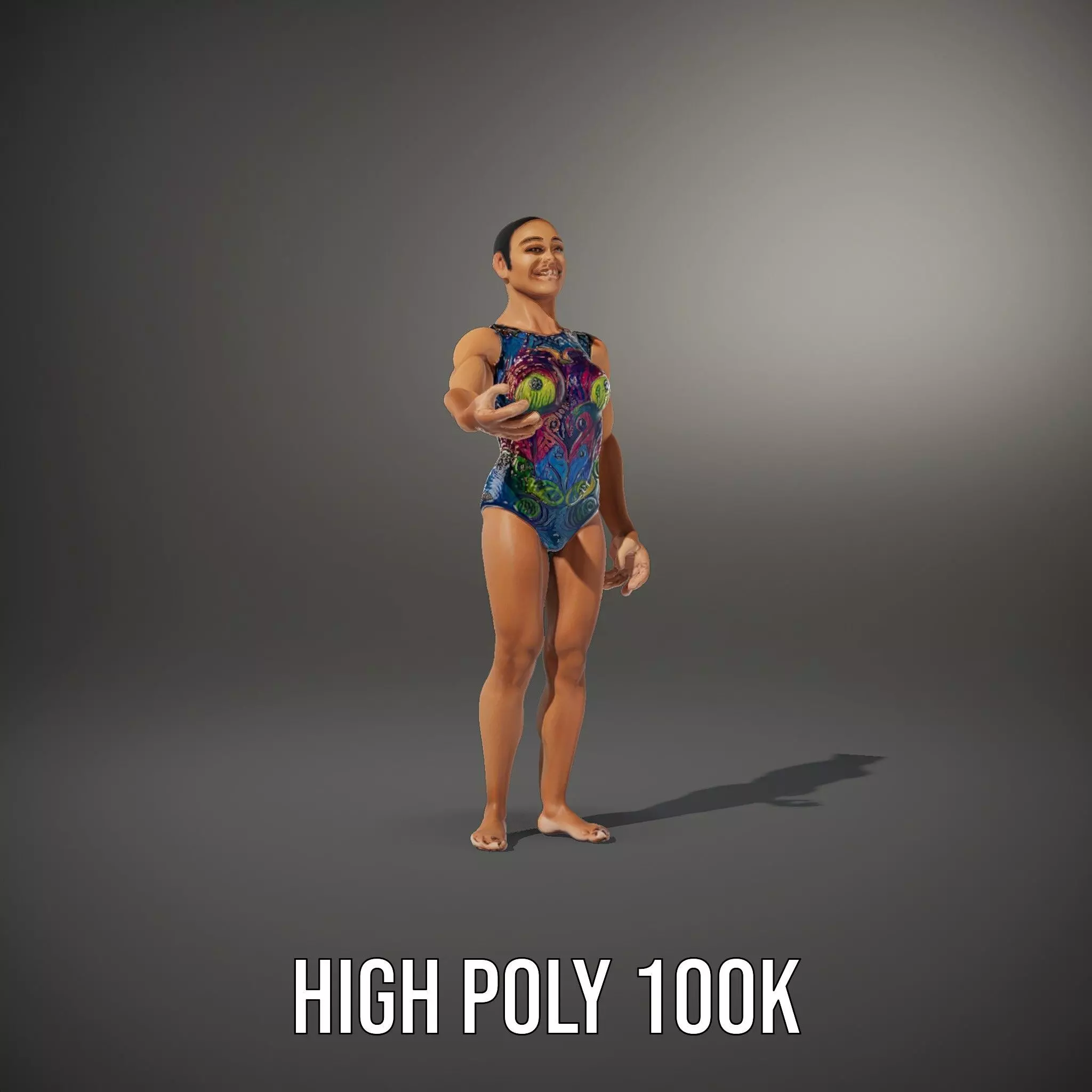 Vibrant Swimsuit Athlete model pack Low-poly 3D model_8