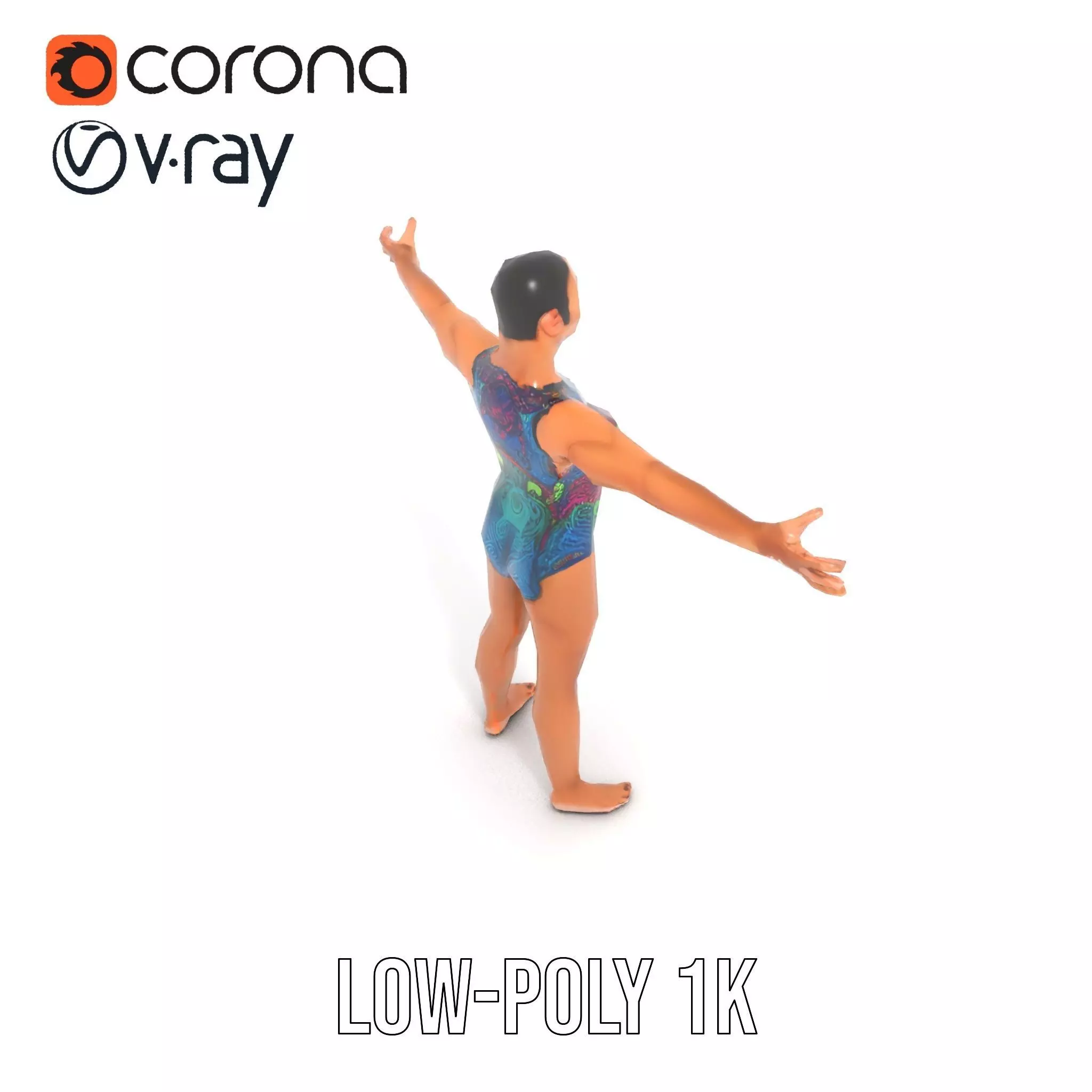 Vibrant Swimsuit Athlete model pack Low-poly 3D model_20