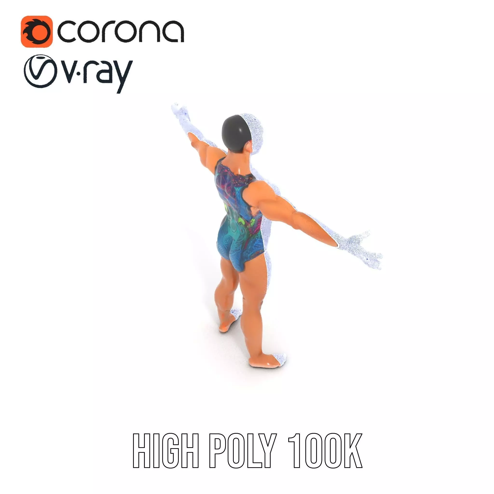 Vibrant Swimsuit Athlete model pack Low-poly 3D model_21