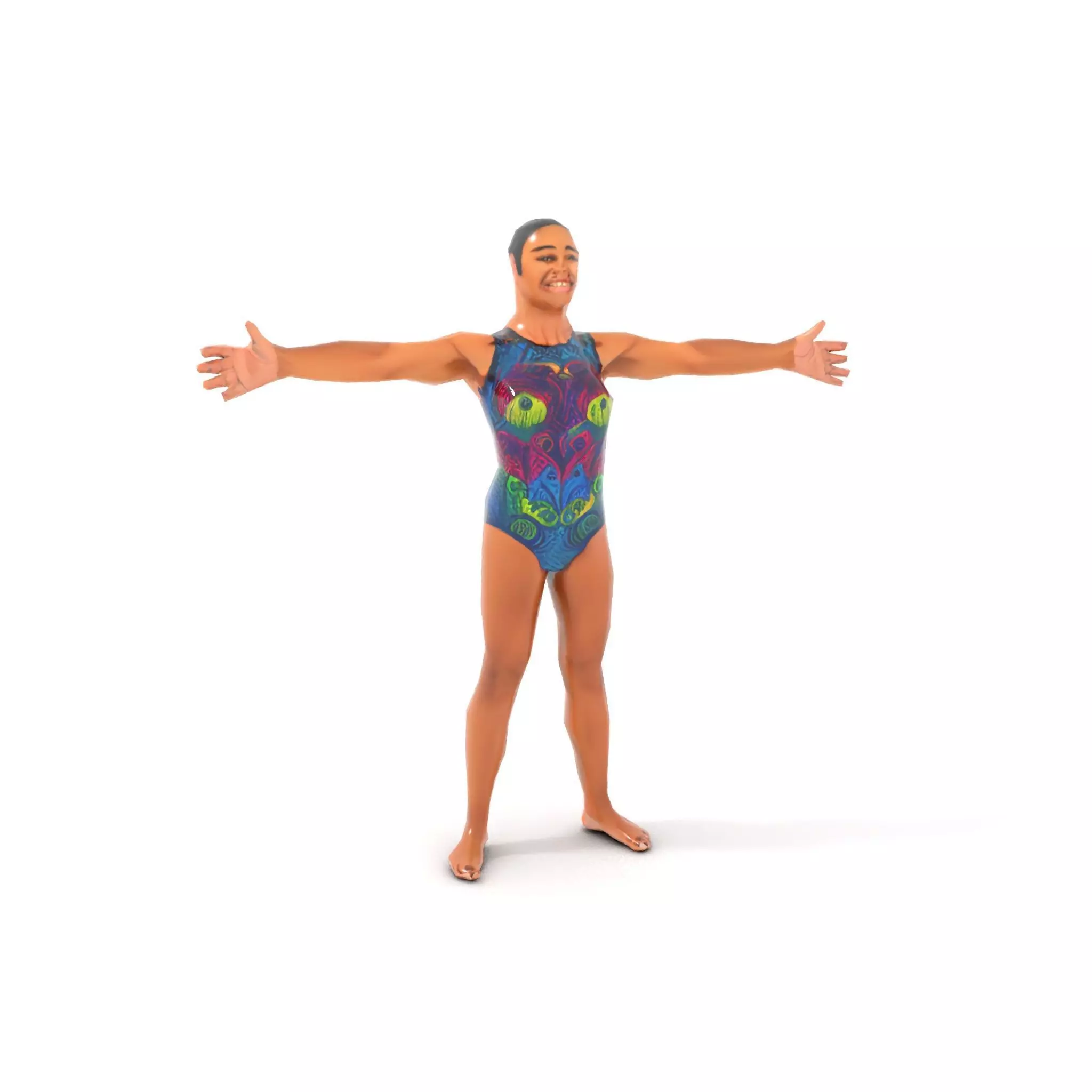 Vibrant Swimsuit Athlete model pack Low-poly 3D model_7