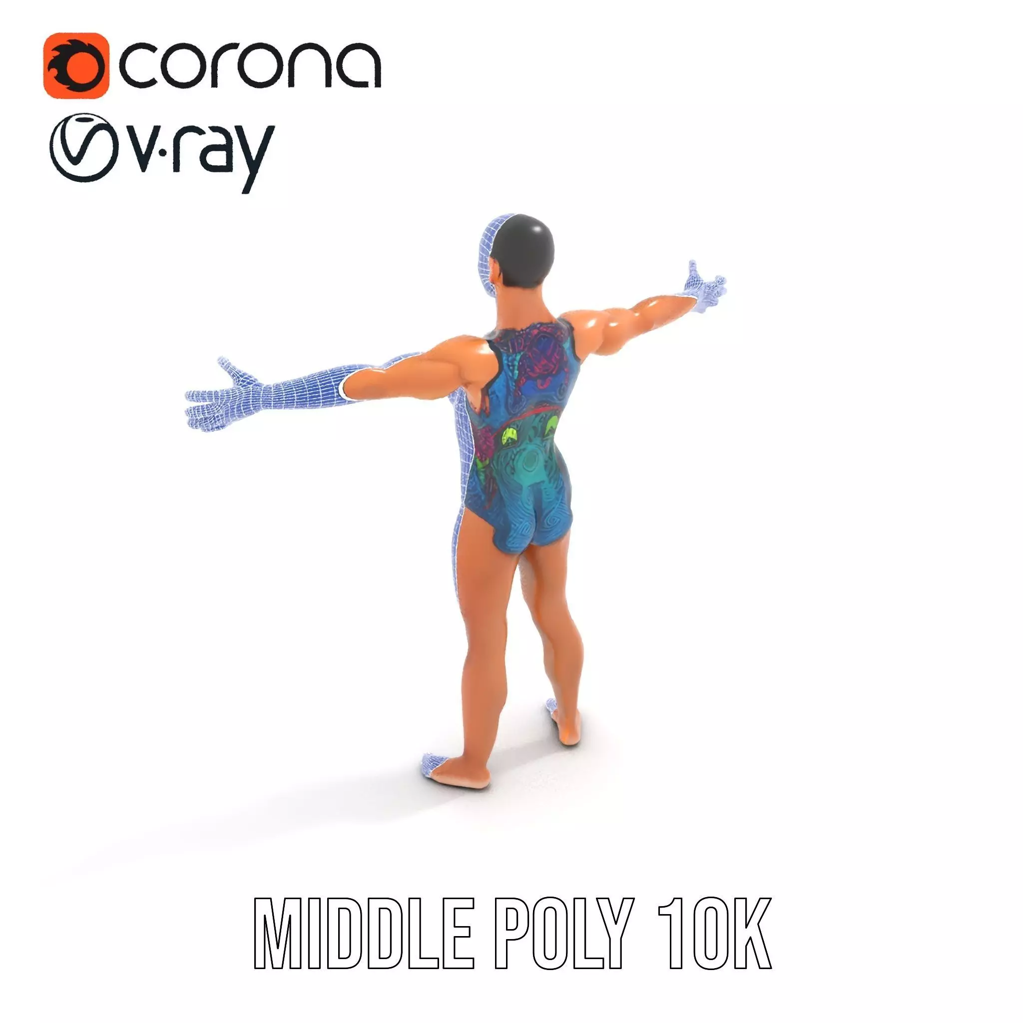 Vibrant Swimsuit Athlete model pack Low-poly 3D model_19