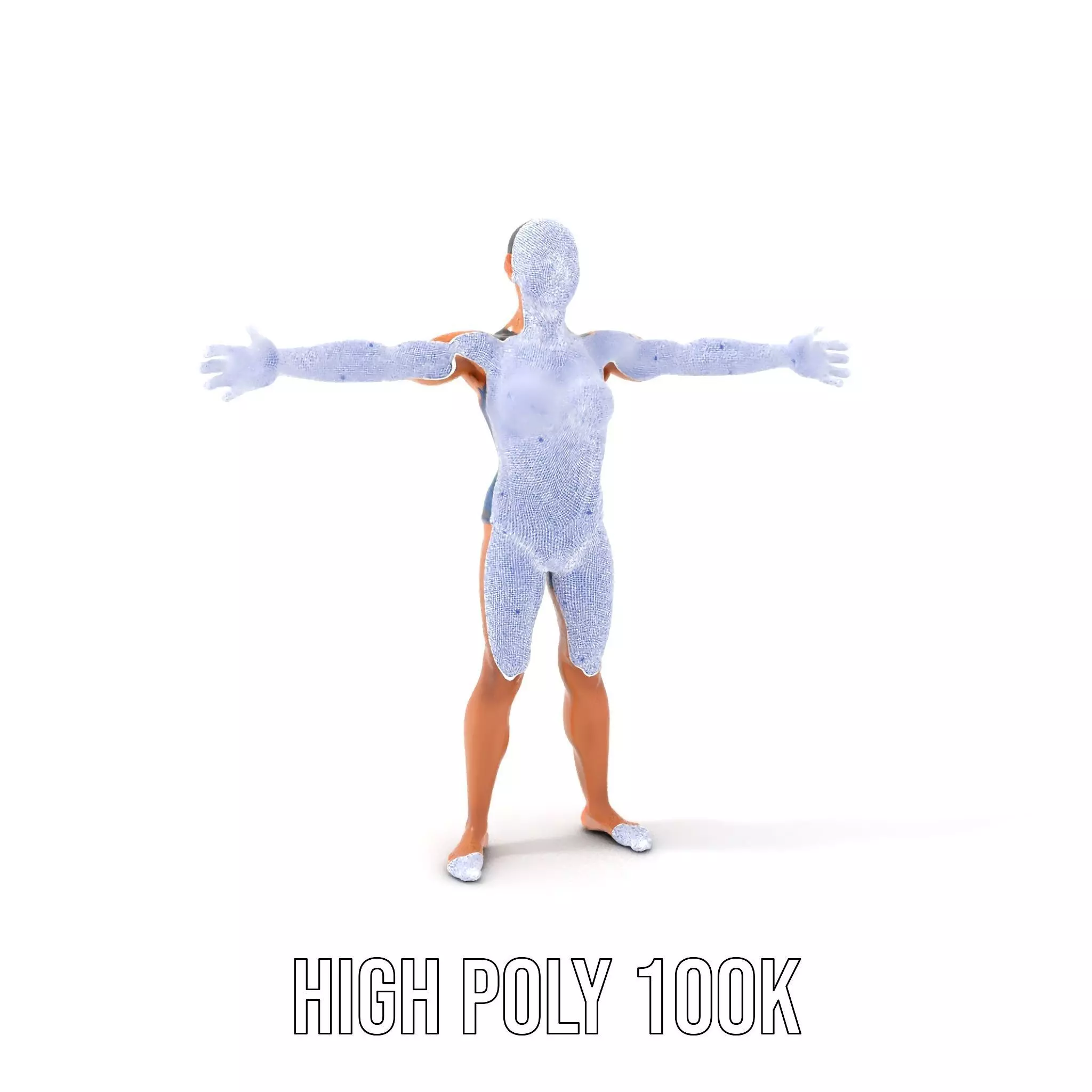 Vibrant Swimsuit Athlete model pack Low-poly 3D model_4