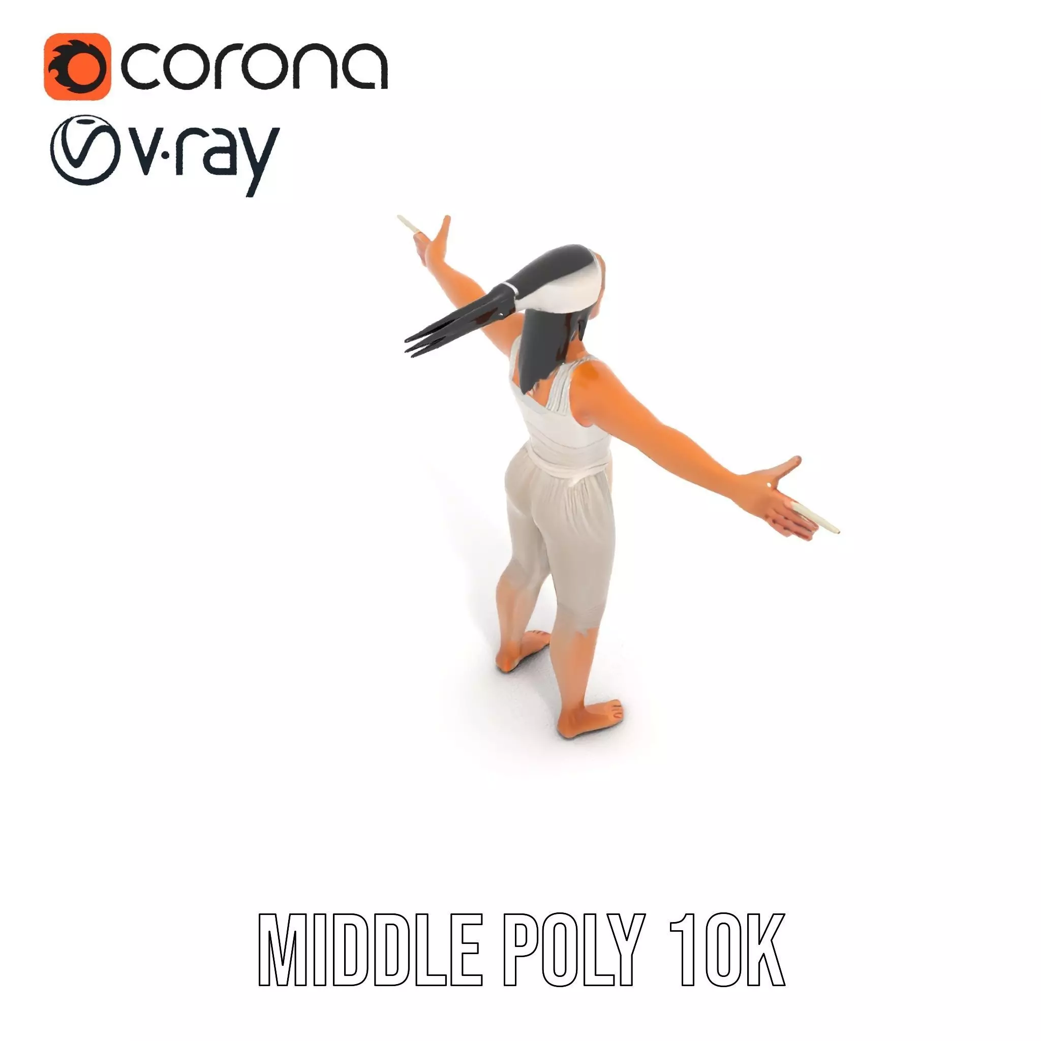 Elegant Dancer Pose model pack Low-poly 3D model_10